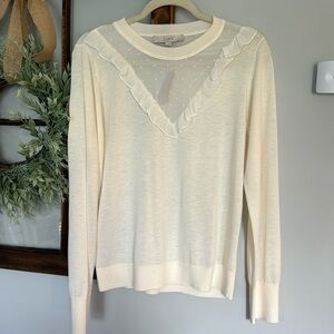 NWT Cream LOFT Sweater Long Sleeved Large